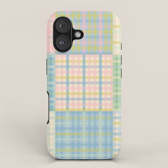 Gingham Patchwork Pastel Checkered Pattern Iphone Case