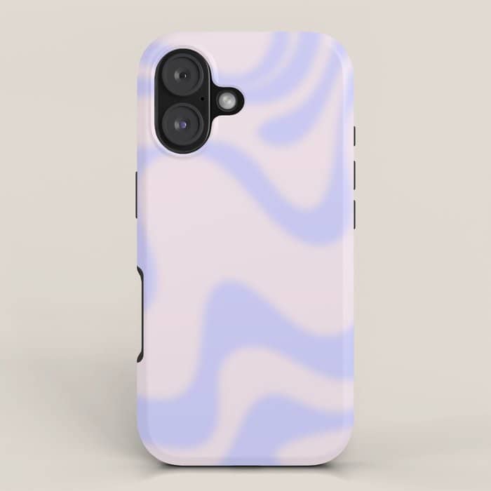Dreamy Retro Liquid Swirl Contemporary Abstract 2 In Pastel Lavender And Pale Pink Iphone Case