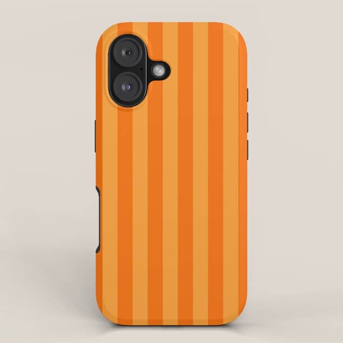 Orange Stripes Vertical Stripe Pattern Iphone Case