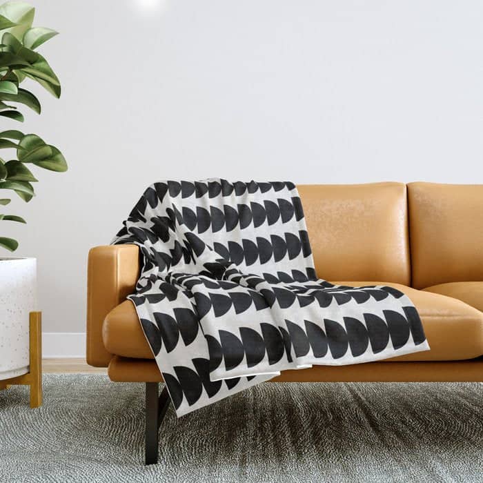 Maude Pattern - Black And White Throw Blanket