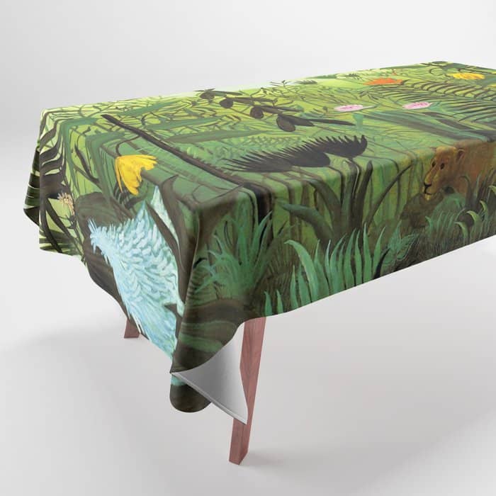 Henri Rousseau "Exotic Landscape With Lion And Lioness In Africa" Tablecloth