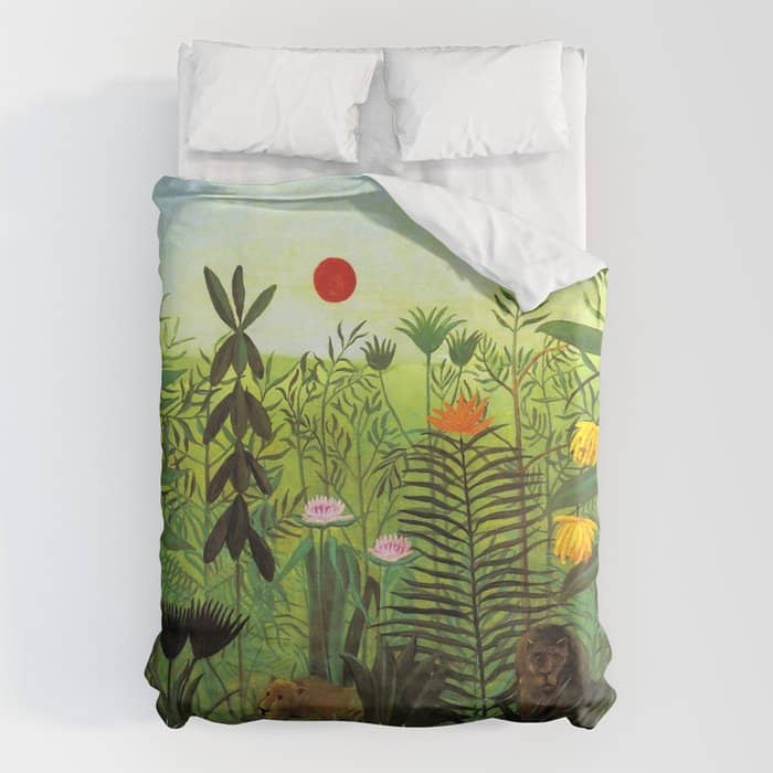 Henri Rousseau "Exotic Landscape With Lion And Lioness In Africa" Duvet Cover
