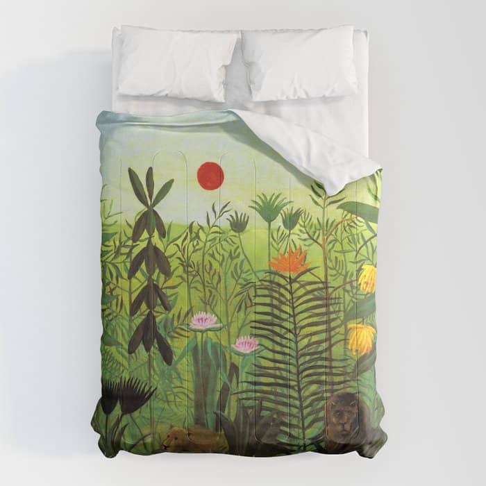 Henri Rousseau "Exotic Landscape With Lion And Lioness In Africa" Comforter