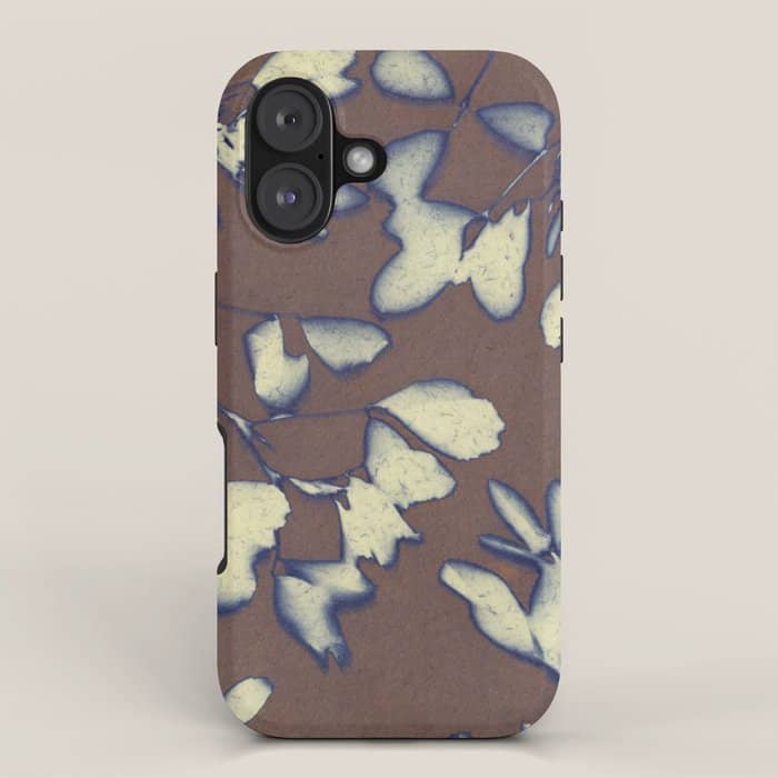 Botanical Whispers / Brown & Blue Iphone Case