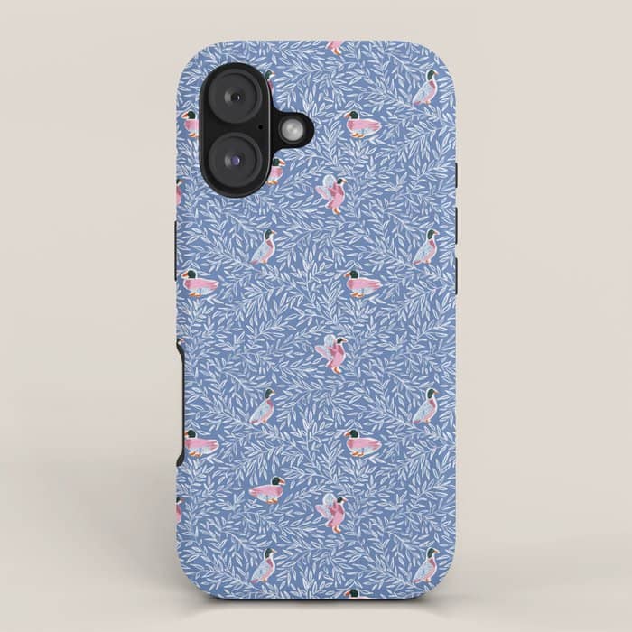 Mallard Duck Tales Chinoiserie Blue Iphone Case