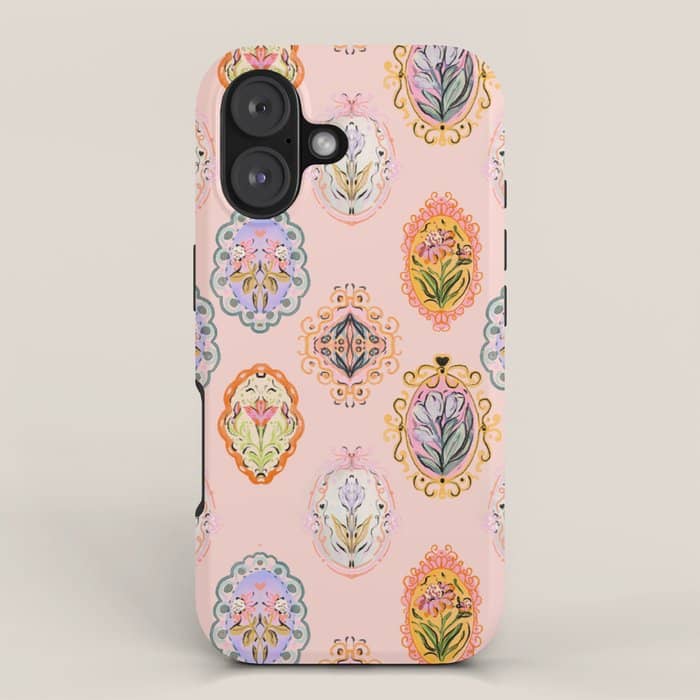 Enchanting Victorian Floral Frame: A Burst Of Color And Elegance Iphone Case