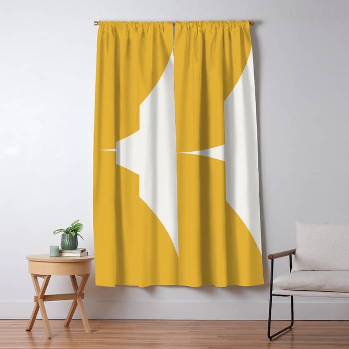 Bold Geometric Shapes - Golden Yellow Window Curtain