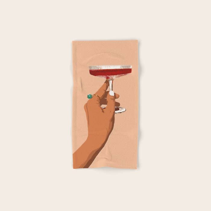 Cheers To Love, Laughter & Happily Ever After #Painting #Illustration Bath Towel