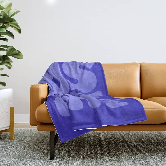 Rise And Shine - Blue Typography Throw Blanket