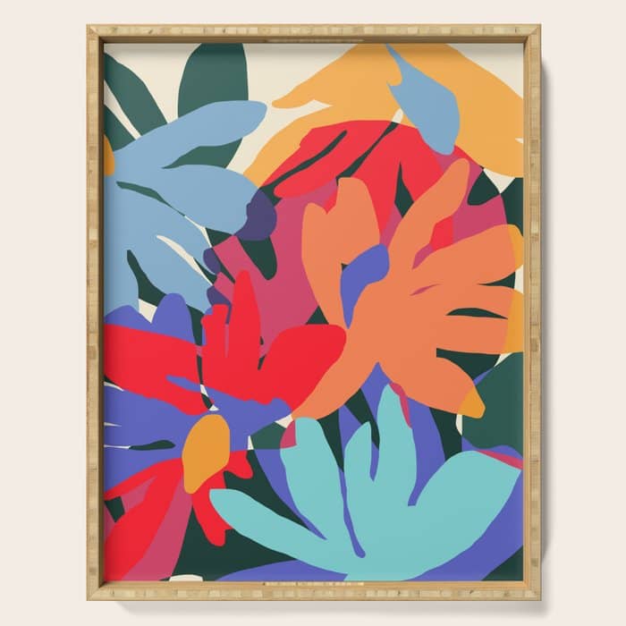 Where Flowers Blossom, So Does Hope. #Painting #Abstract Serving Tray