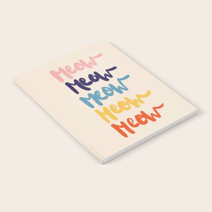 Meow Meow Says The Cat - Typography Notebook