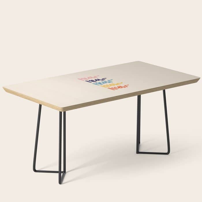 Meow Meow Says The Cat - Typography Coffee Table