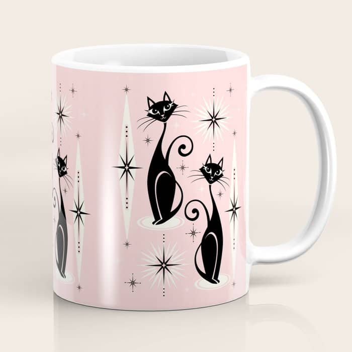 Mid Century Meow Retro Atomic Cats ©Studioxtine Coffee Mug
