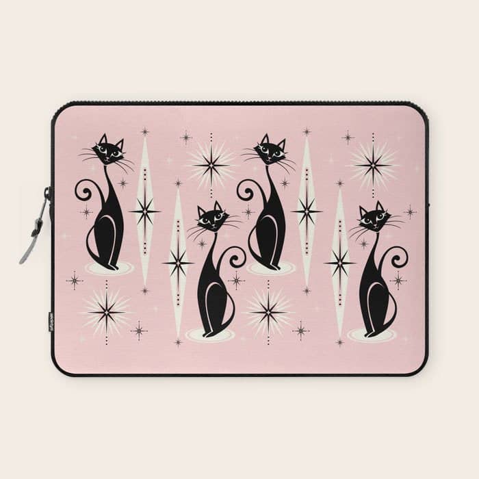 Mid Century Meow Retro Atomic Cats ©Studioxtine Laptop Sleeve