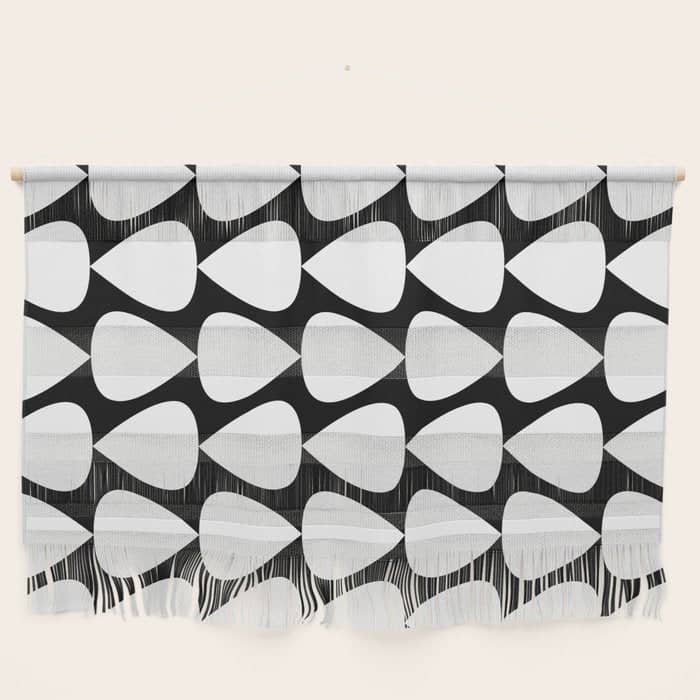 Plectrum Pattern In White And Black Wall Hanging