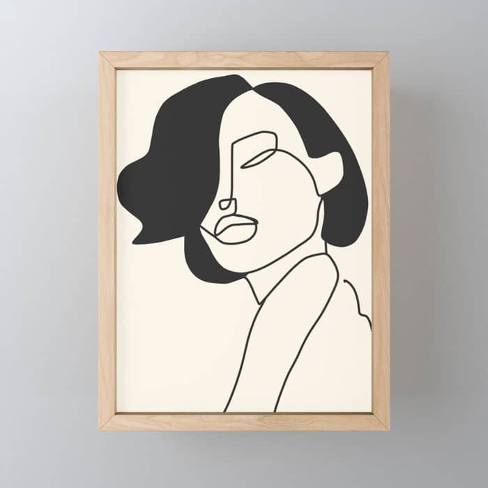 Drawing Female Face Portrait Ii Mini Art Print