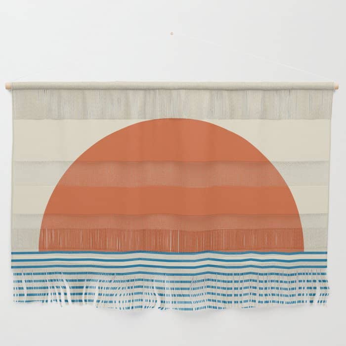 Sunrise Sunset Iv - Orange Blue Wall Hanging