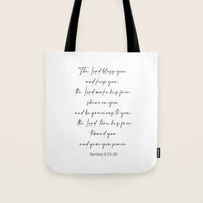 The Lord Bless You  - Numbers 6:24-26 Tote Bag