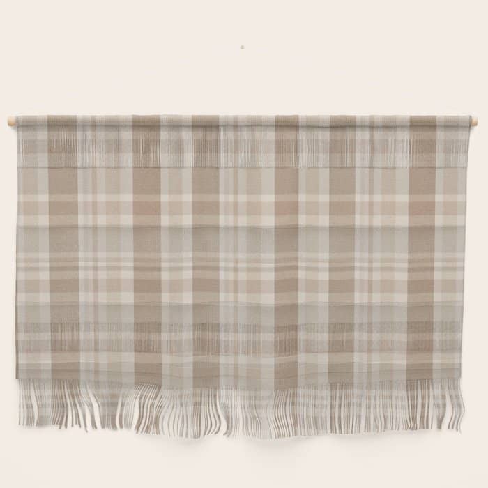 Plaid Prints, Brown And Beige Wall Hanging