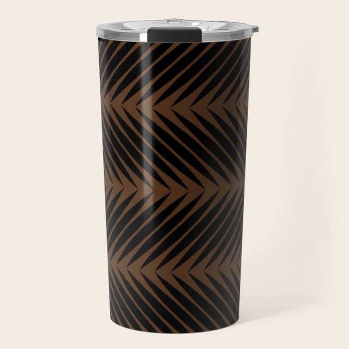 Palm Leaf Pattern - Dark Earthy Travel Mug