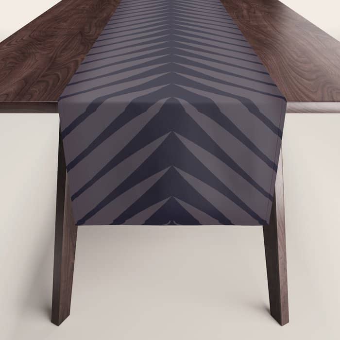 Palm Leaf Pattern - Midnight Table Runner