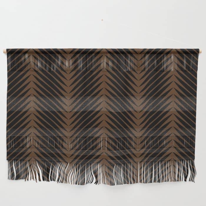 Palm Leaf Pattern - Dark Earthy Wall Hanging