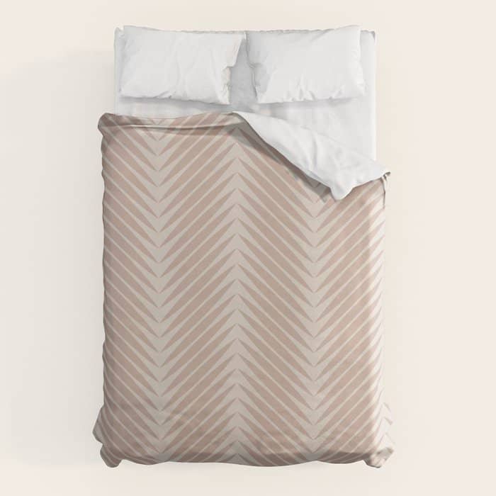 Palm Leaf Pattern - Neutral Beige Duvet Cover