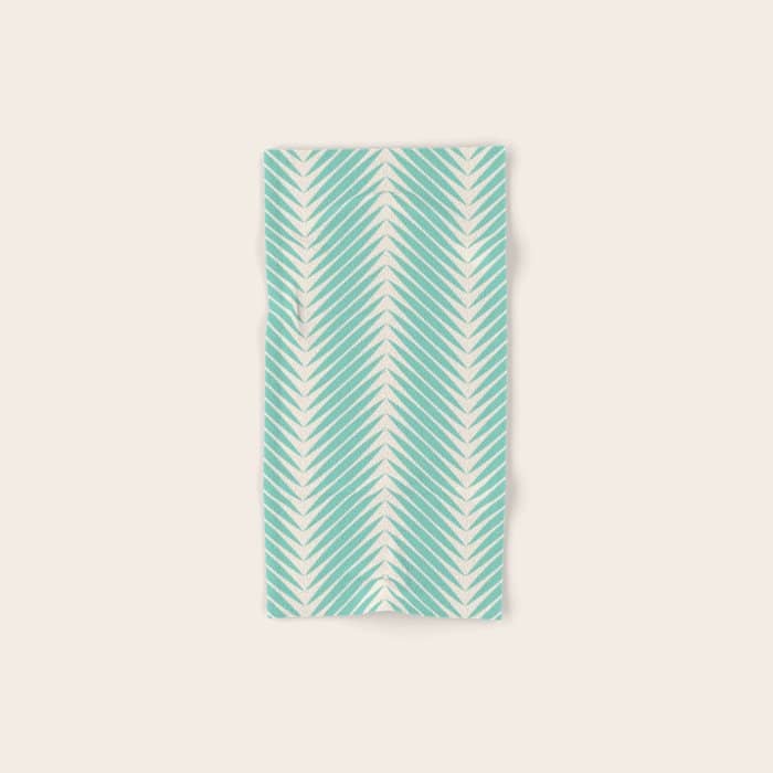 Palm Leaf Pattern - Turquoise Bath Towel