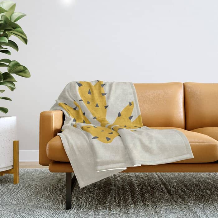 Matisse Inspired Yellow Shape Throw Blanket