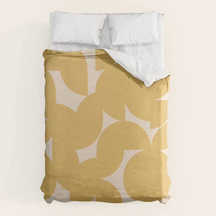 Contemporary Geometric Shapes - Orange Duvet Cover