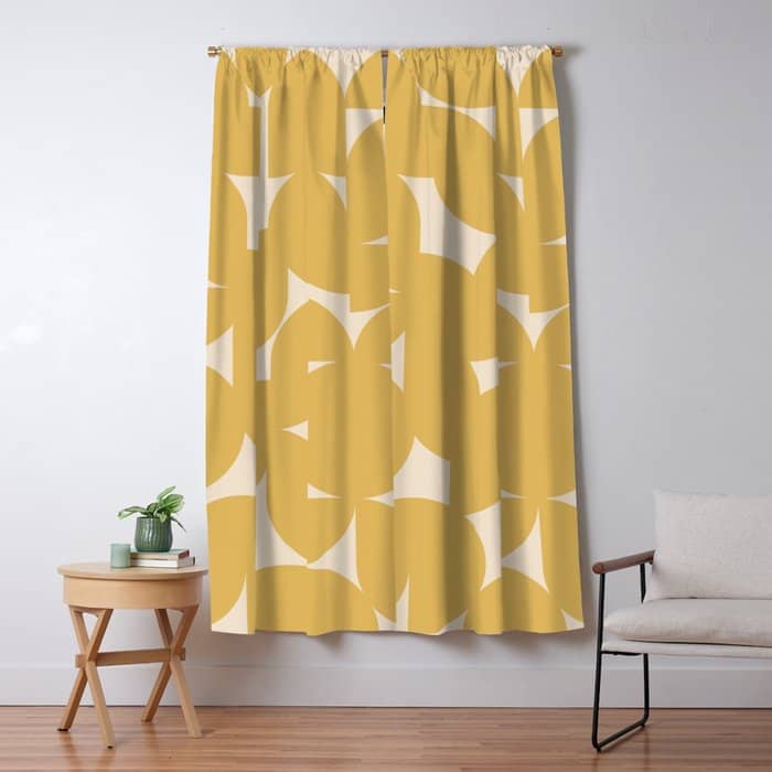 Contemporary Geometric Shapes - Orange Window Curtain