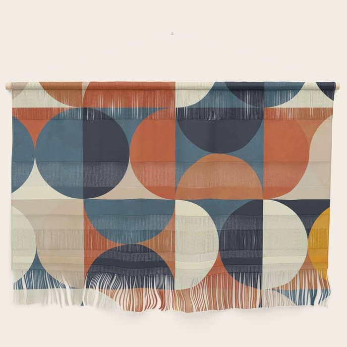 Mid Century Abstract Shapes Fall Winter 1 Wall Hanging
