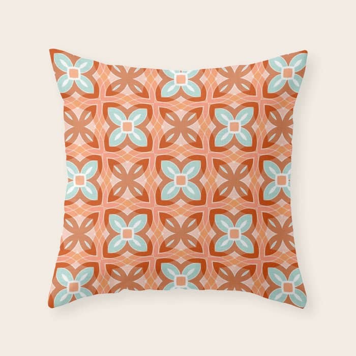 Moroccan Tile - Daisy Chain Throw Pillow