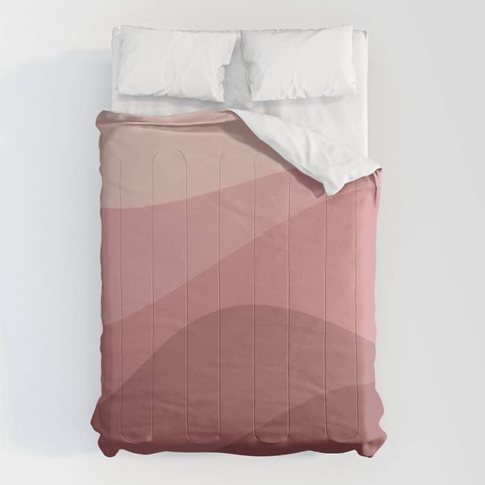 Abstract Color Waves - Pink Tones Comforter