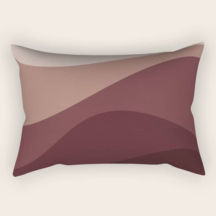 Abstract Color Waves Vi Neutral Red Tones Rectangular Pillow