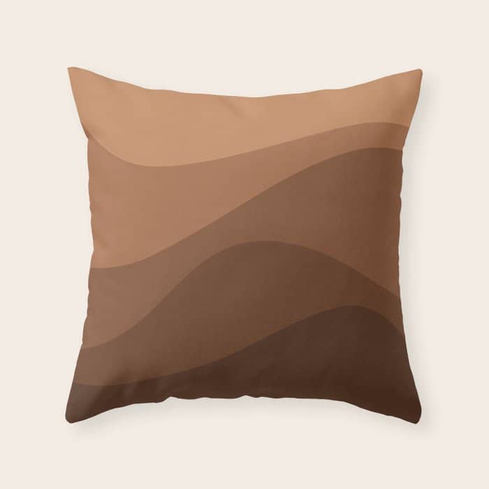 Abstract Color Waves - Desert Tones Throw Pillow
