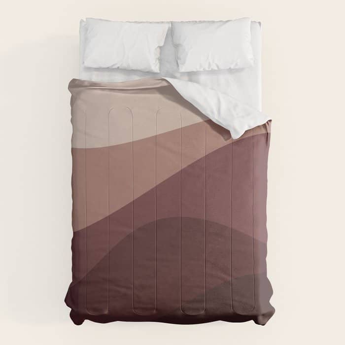 Abstract Color Waves Vi Neutral Red Tones Comforter