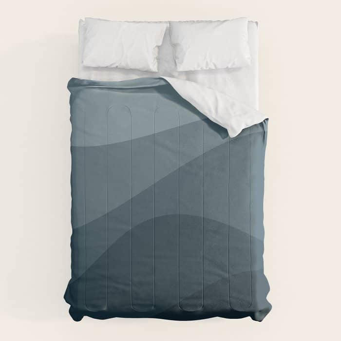 Abstract Color Waves - Blue Tones Comforter