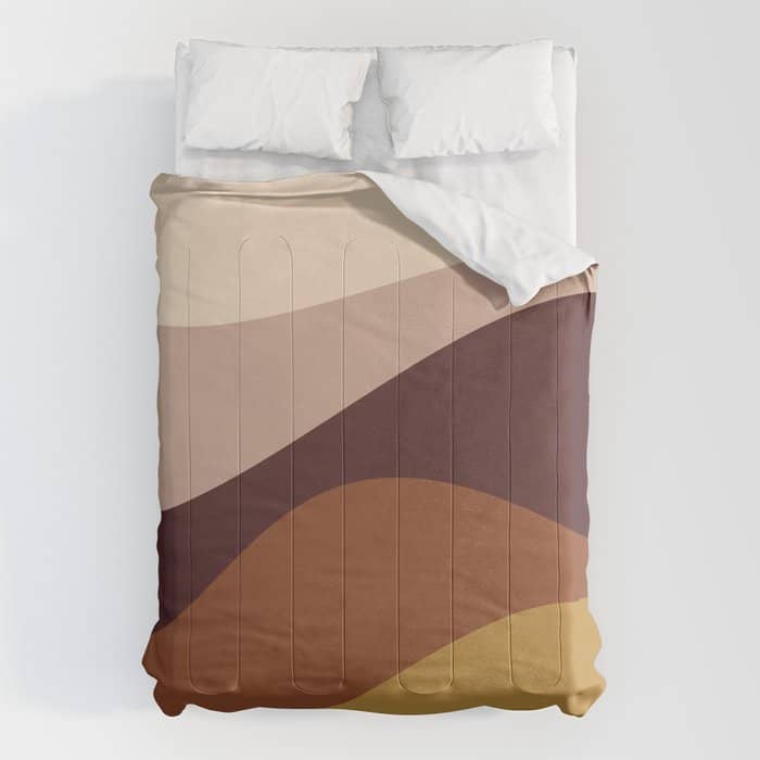 Abstract Color Waves Iii Desert Tones Comforter