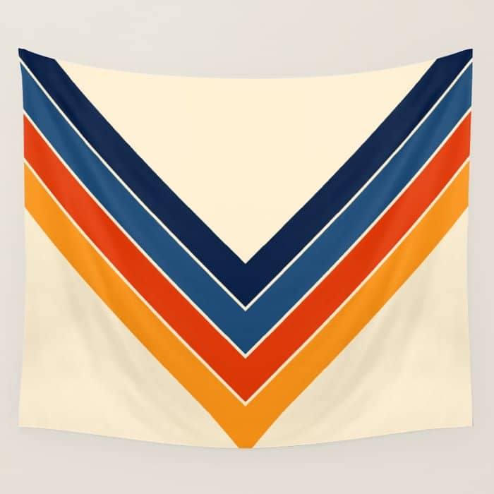 Colorful V Shape Retro Stripes Chilseongsin Wall Tapestry