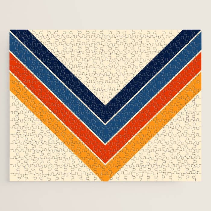Colorful V Shape Retro Stripes Chilseongsin Jigsaw Puzzle