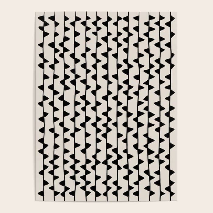 Triangles / Black & White Pattern Poster