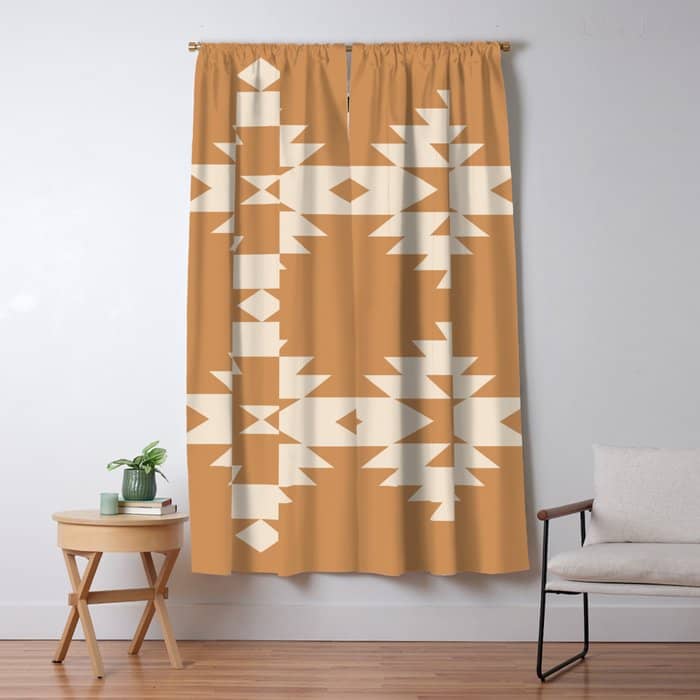 Southwestern Minimalism - Desert Orange Window Curtain