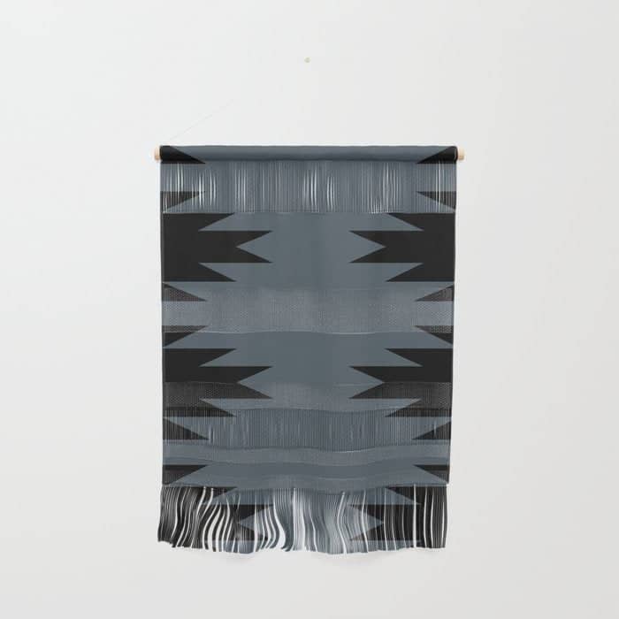 Geometric Southwestern Minimalism - Neutral Blue Wall Hanging