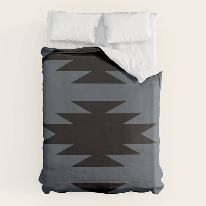 Geometric Southwestern Minimalism - Neutral Blue Duvet Cover