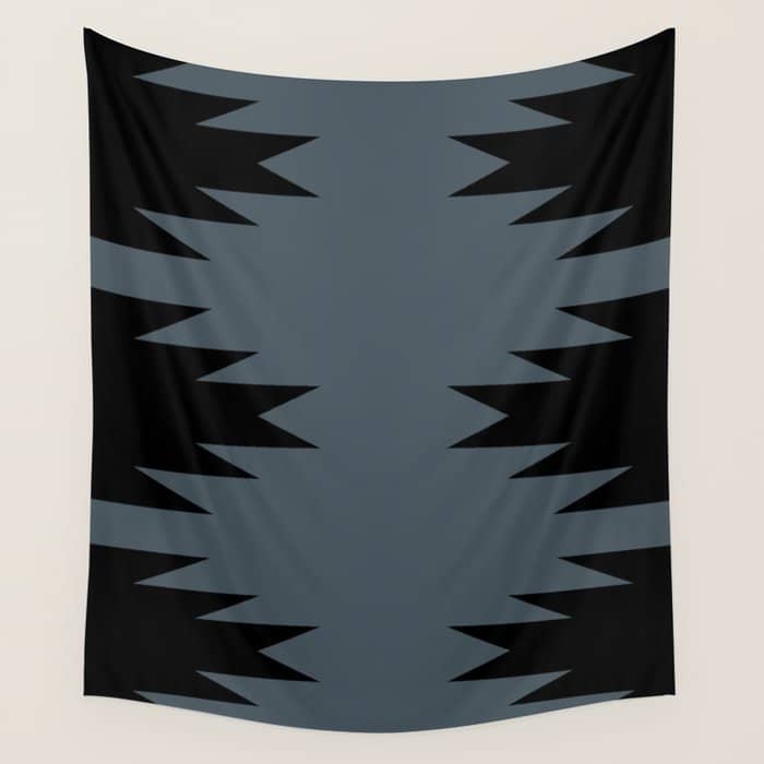 Geometric Southwestern Minimalism - Neutral Blue Wall Tapestry
