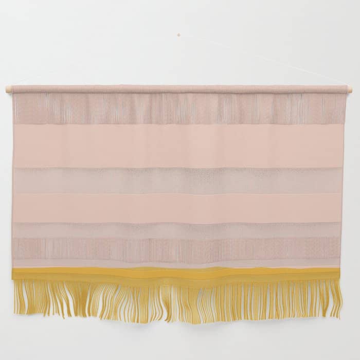 Blush Pink And Mustard Yellow Minimalist Color Block Wall Hanging