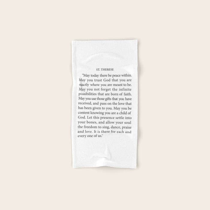 St. Therese Quote, May Today There Be Peace, Bath Towel