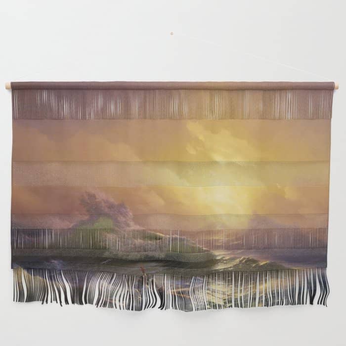 The Ninth Wave Nautical Sunset Ocean Storm Landscape Masterpiece By Ivan Aivazovsky Wall Hanging