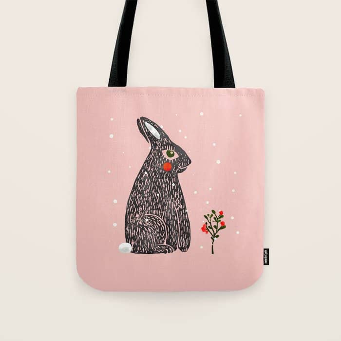Christmas Rabbit - Illustration Tote Bag